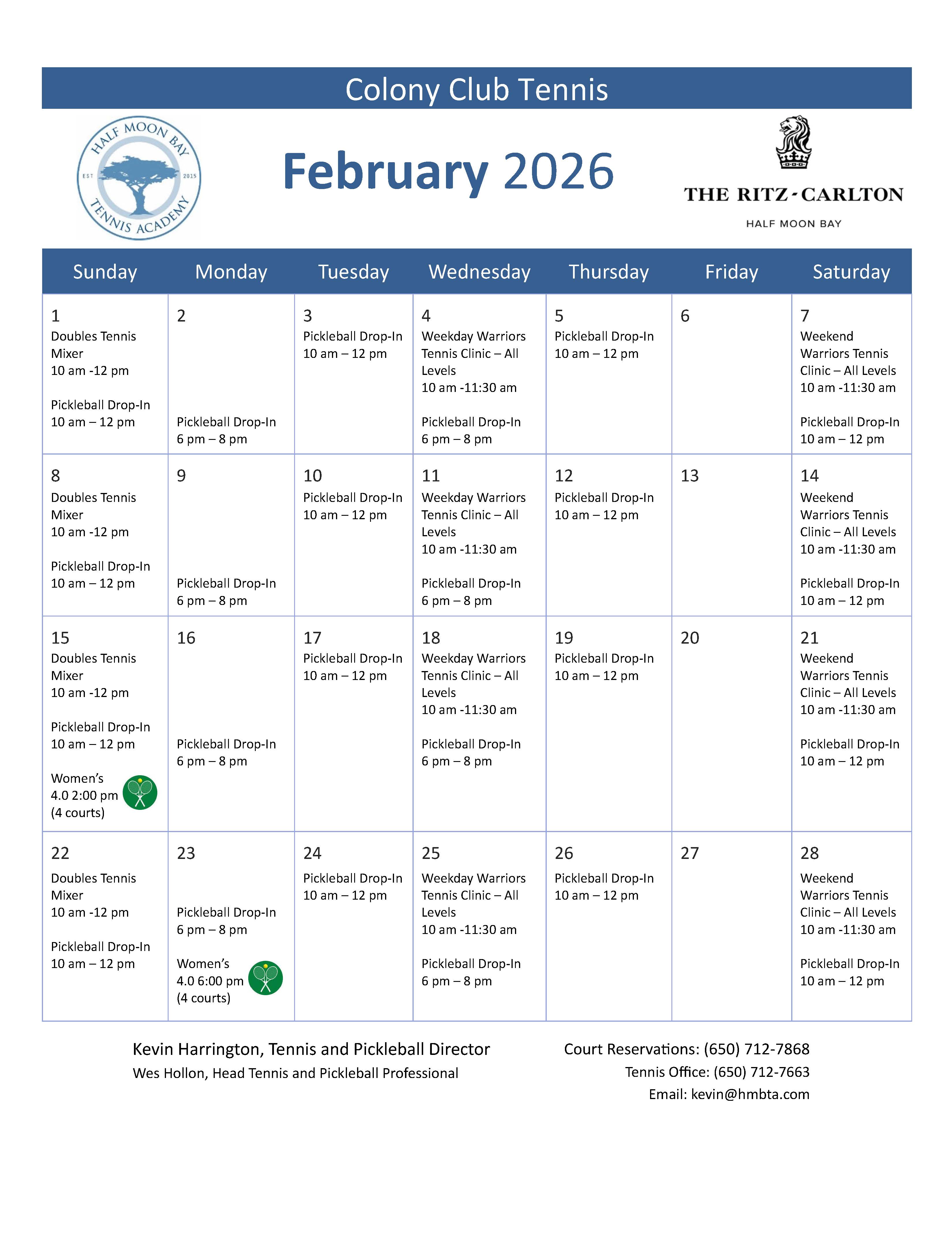 monthly calendar