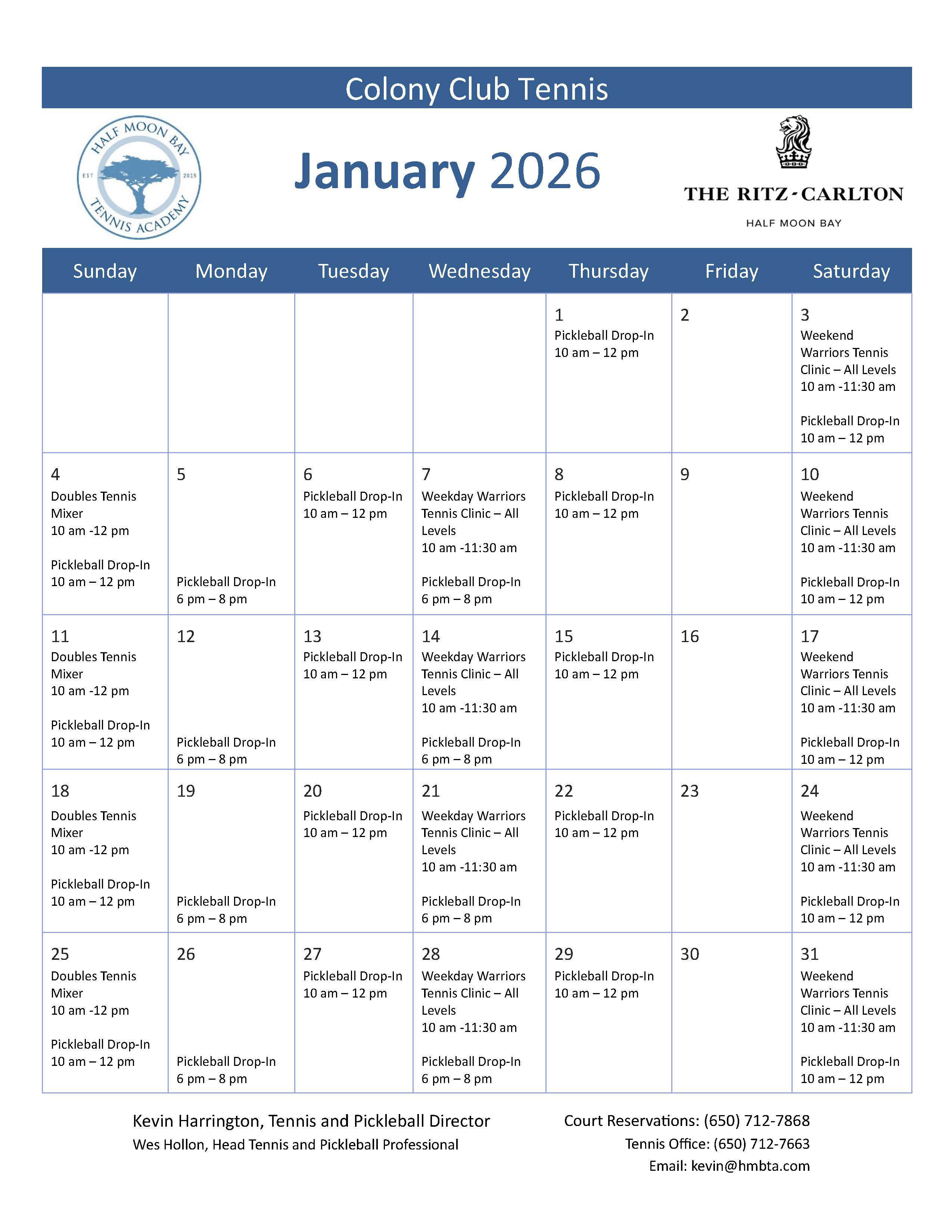 january calendar