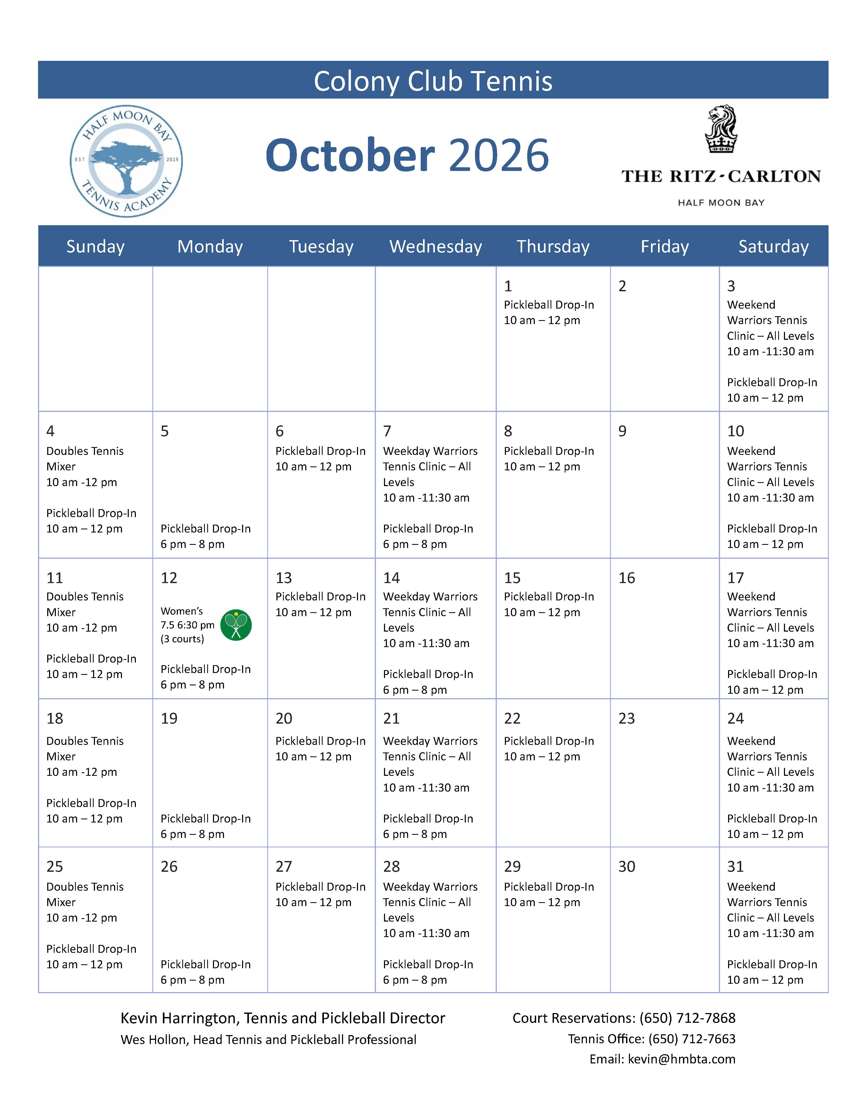 monthly calendar